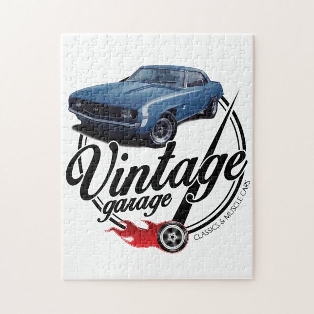 Puzzle Camaro vintage Garage personnalisé (Vertical)