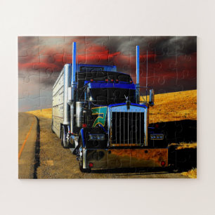 Puzzle Camion de transport américain garé pour se reposer