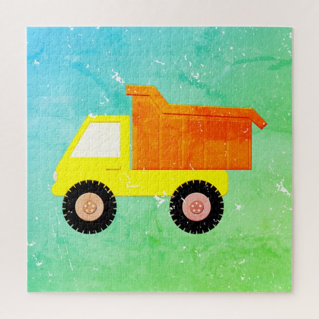 Puzzle Camion Jaune Distressed (Vertical)