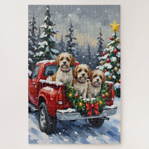 Puzzle Camion Rouge de Noël Malti-Tzu Fêtes