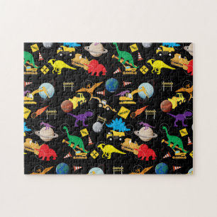 Puzzle Camions de construction Astronaut Dinosaures dans