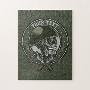 Puzzle Camouflage Militaire Personnalisé Crâne de Soldat 