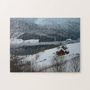 Puzzle Campagne d'hiver, paysages de Norvège/Scandinavie