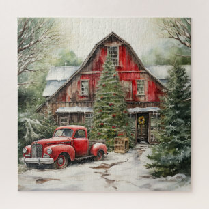 Puzzle Campagne Red Grange En Hiver