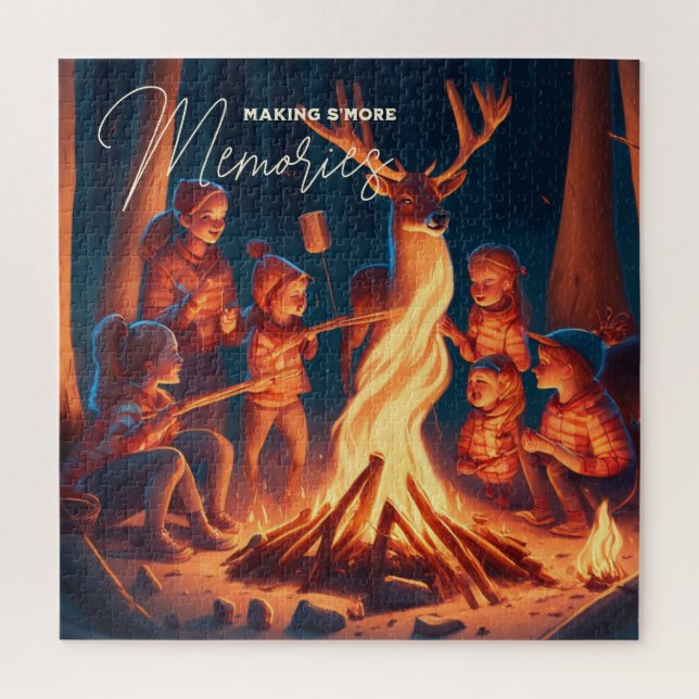 Puzzle Camping Art Thématique | Faire des S'mores (Vertical)