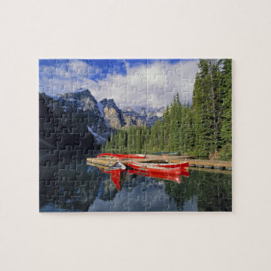 Puzzle Canada, Alberta, lac Moraine. La surface vitreuse