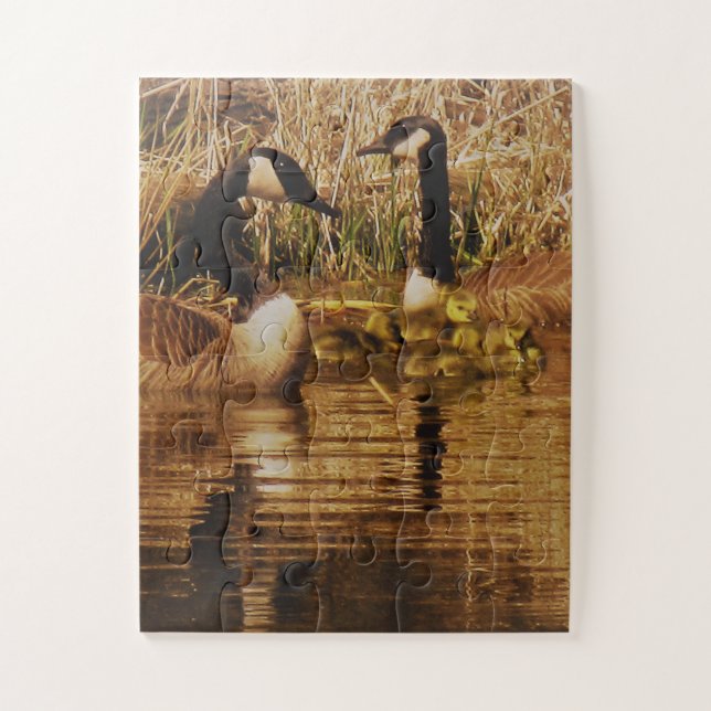 Puzzle Canada Goose Famille Bébés mignons Goslings Oies (Vertical)