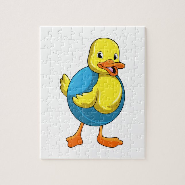 Puzzle Canard à nager avec anneau de nage (Vertical)