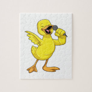 Puzzle Canard en chanteur avec microphone