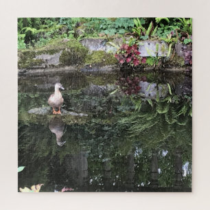 Puzzle Canard femelle dans un étang avec des réflexions