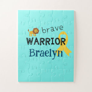 Puzzle cancer de l'enfance.brave guerrier.Nom personnalis