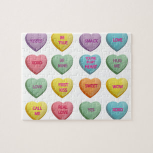 Puzzle Candy Hearts Sweet Valentine Love Messages