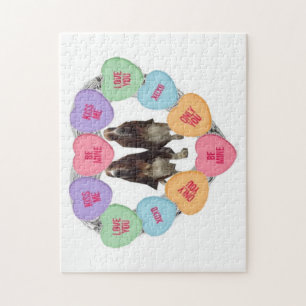 Puzzle Candy Love Hearts With Bassets