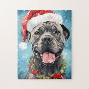 Puzzle Cane Corso peinture de Noël