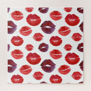 Puzzle Canne à lèvres Valentine, Aquarelle Impression tra