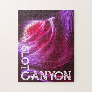 Puzzle Canyon à fente violet Texte blanc ou votre photo e