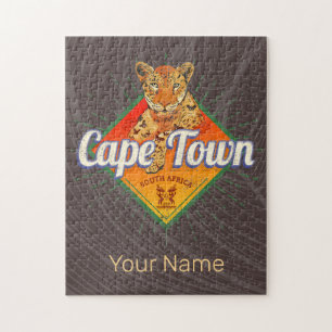 Puzzle Cap Afrique du Sud Retro Leopard Vintage