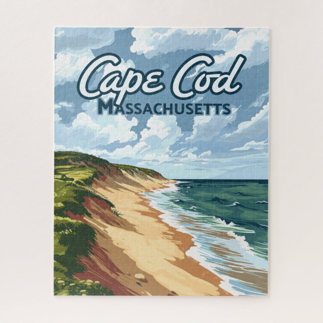 Puzzle Cape Cod Beach Mer Massachusetts Bleu (Vertical)
