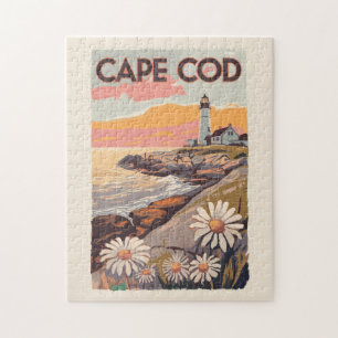 Puzzle Cape Cod Massachusetts Art de voyage pictural Rétr