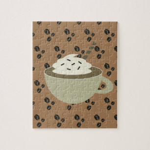 Puzzle Cappuccino Amoureux Café Grain de Café Tasse