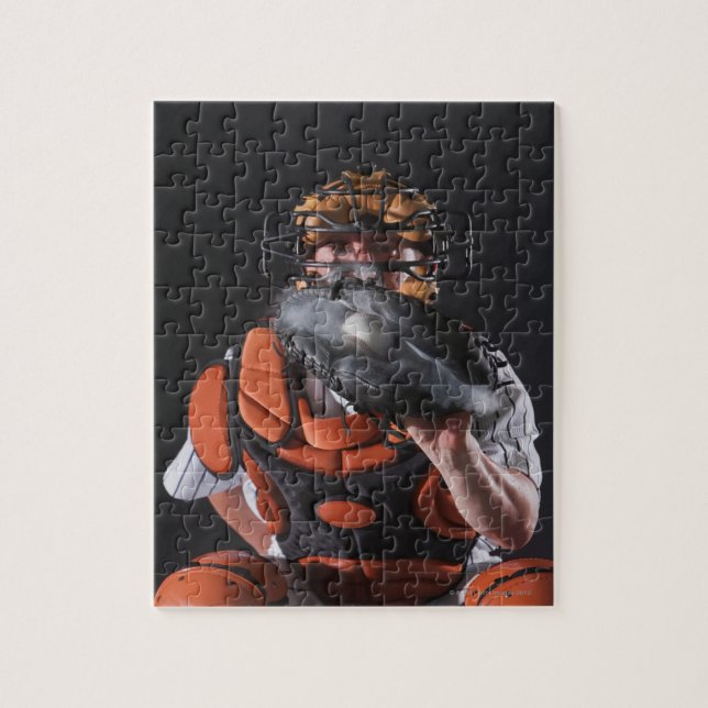 Puzzle Capteur de baseball tenant le ballon en mitt (Vertical)