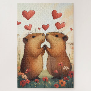 Puzzle Capybara Love - Un moment de pré romantique