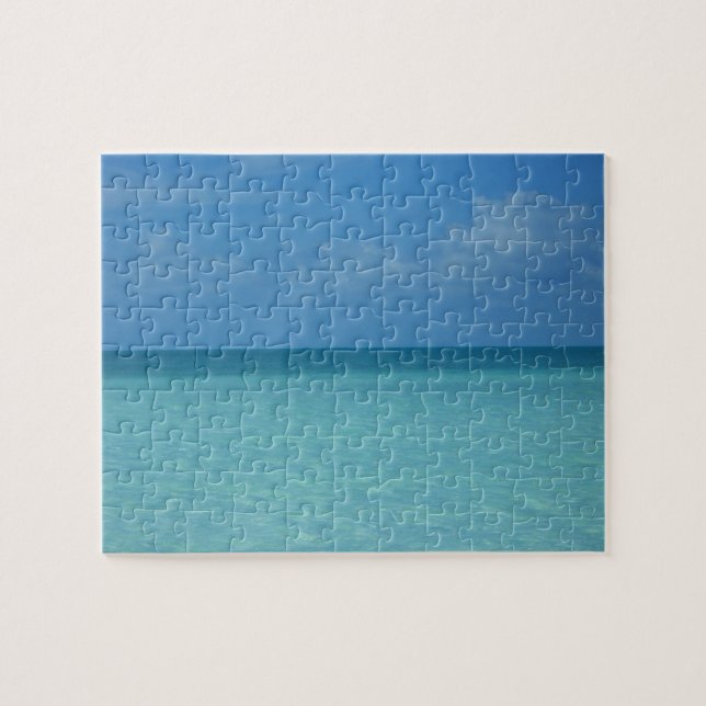 Puzzle Caraïbes Horizon Tropical Turquoise Bleu (Horizontal)