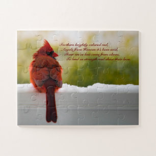 Puzzle Cardinal avec Visiteurs du ciel facile 14x11