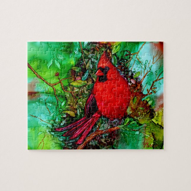 Puzzle Cardinal dans l'arbre (Horizontal)