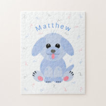 Caricature de chien coquelicot bleu Personnalisé