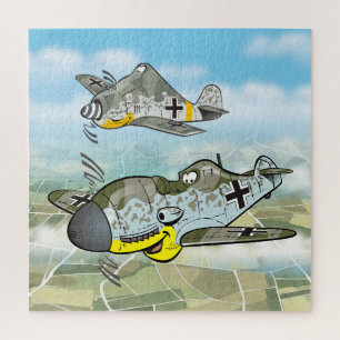 Puzzle Caricature de l'avion de chasse allemand de 2ÈME 