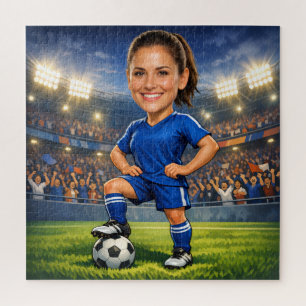 Puzzle Caricature de star du football/soccer avec photo p