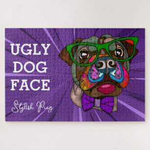 Puzzle Carlin élégant laide visage chien 1000 pièce