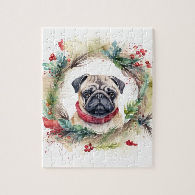 Puzzle Carlin Noël Wreath Festive Pup (Vertical)