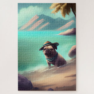 Puzzle Carlin profitant de la peinture sur plage