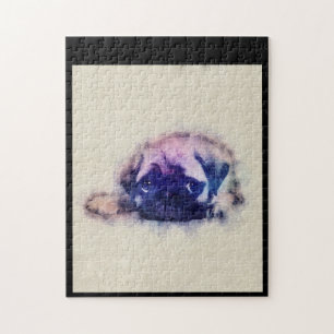 Puzzle Carlin Puppy Sketch Carlin Amoureux des chiens Cad