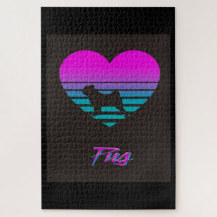 Puzzle Carlin Vaporwave Heart Carlin Amoureux des chiens