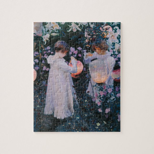 Puzzle Carnation Lily Lily Rose John Singer Sargent Art (Vertical)