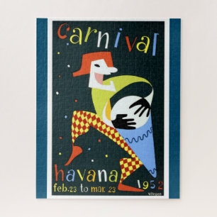 Puzzle Carnaval Havane Vintage Cuba Travel Art