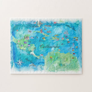 Puzzle Carnet d'affiches de voyage de croisières caribé