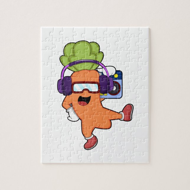 Puzzle Carotte dans la musique avec casque (Vertical)