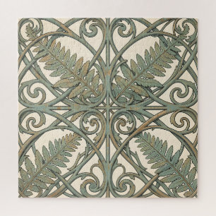 Puzzle Carré Orné Art Nouveau Tilleul Vintage 