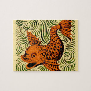 Puzzle Carreau Antique Poisson Art Ancien Art De Morgan