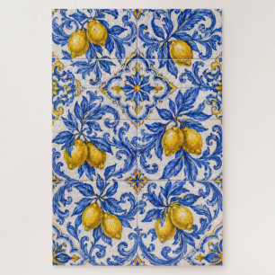 Puzzle Carreau Azulejo Citron Bleu