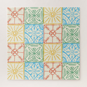 Puzzle Carreau sans couture de style amalfien coloré