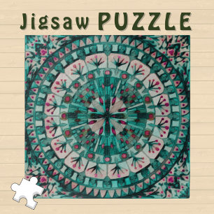 Puzzle Carreaux de mosaïque Boho Océan Turquoise -
