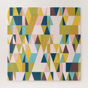 Puzzle Carreaux triangles colorés, arrière - plan vintage
