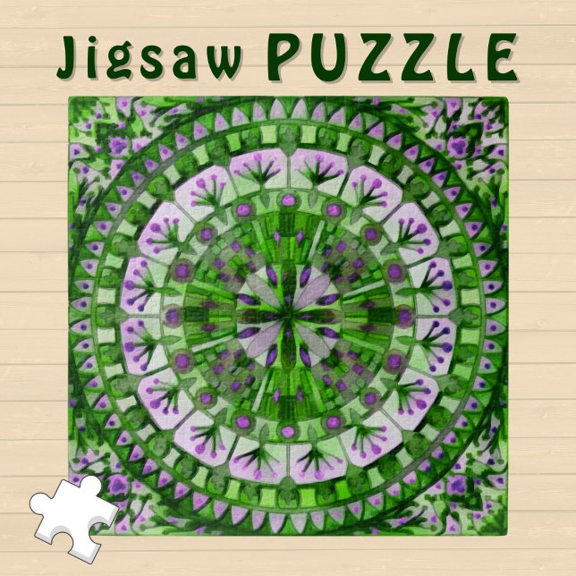 Puzzle Carrelage en mosaïque Boho Gris vert - (Créateur téléchargé)
