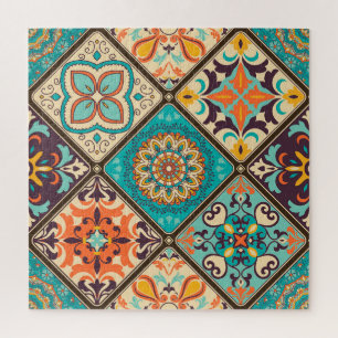 Puzzle Carrelage en patchwork coloré : Motifs islamiques.