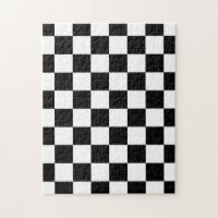 Carrés à damier noir et blanc géométrique rétro